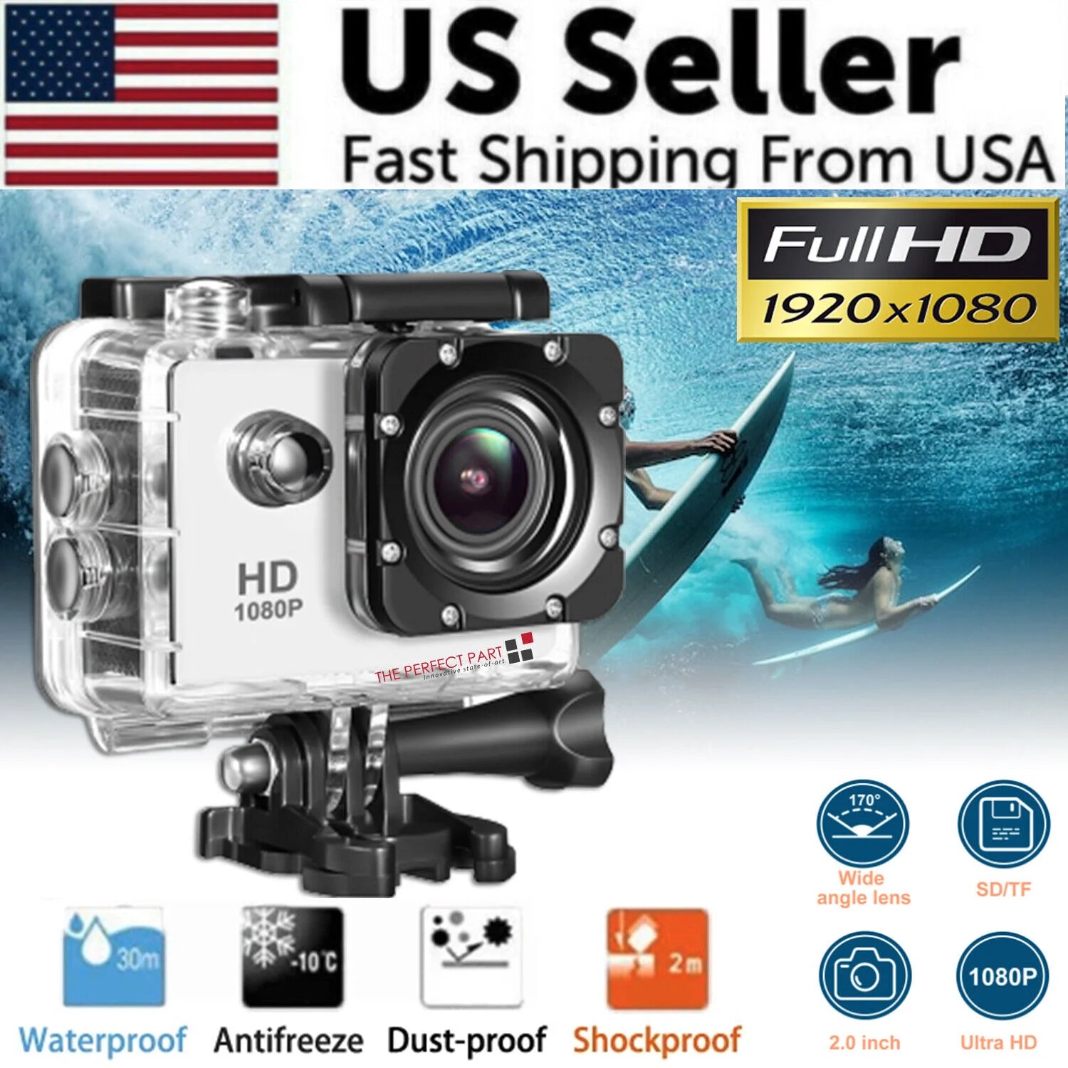 4K Action Sport Waterproof Camera 20 MP Recorder HD 1080P Camcorder Video 170°