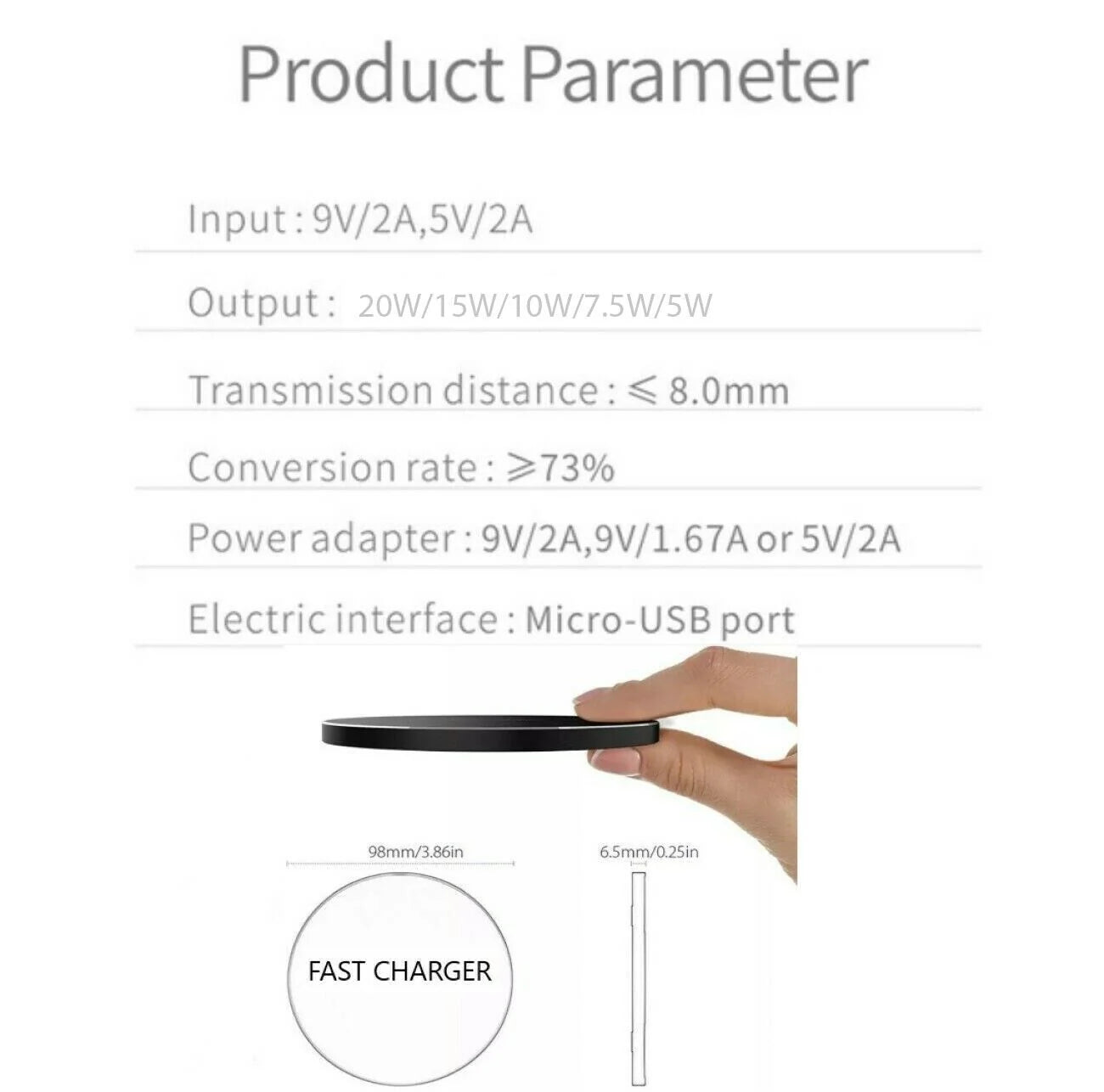 20W Wireless Charger Fast Charge Pad for Samsung Iphone XS Max X XR 12 13 Pro