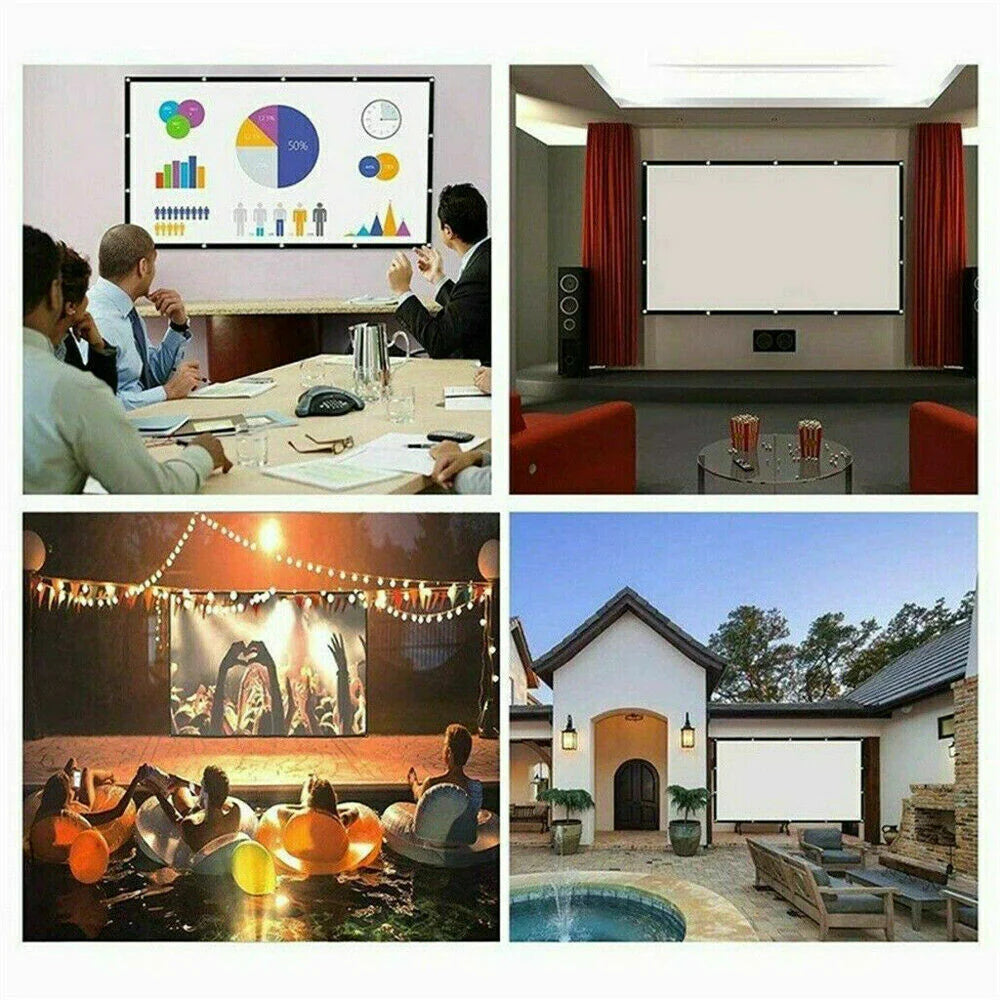 Portable Foldable Projector Screen 16:9 HD Outdoor Home Cinema Theater 3D Movie