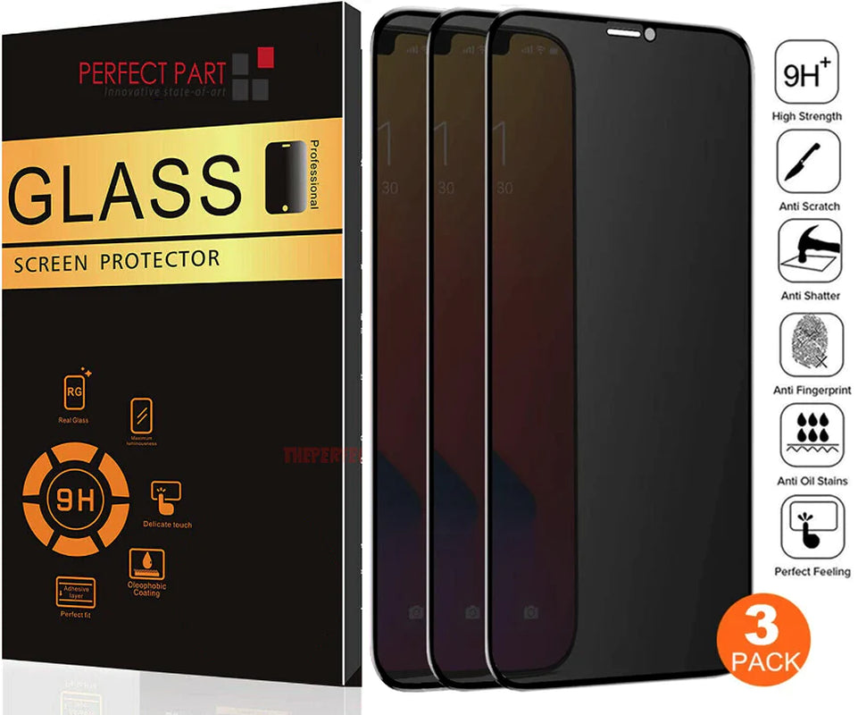 Privacy Screen Protector Tempered Glass Lot for Iphone 15 14 13 12 11 Pro XR 8 7